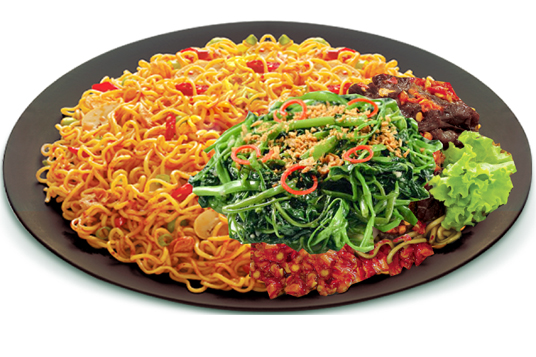 M&#236; Indomie với rau muống x&#224;o tỏi